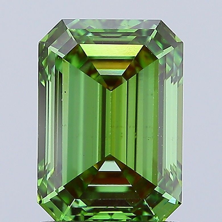 Loose Diamond - EMERALD 2.1ct Fancy Vivid Green VS2: Loose Diamond - EMERALD 2.1ct Fancy Vivid Green VS2 Source: This is a real non-mined Diamond that has been grown in a lab Shape: EMERALD Carats: 2.1 Color: Fancy Vivid Green Certification: IGI Video: