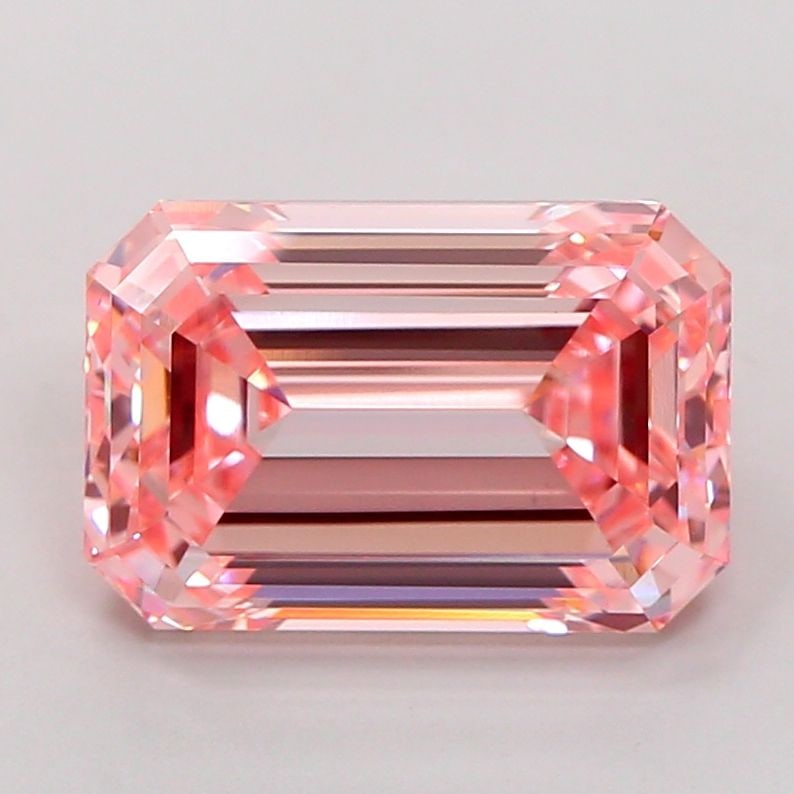 Loose Diamond - EMERALD 5.01ct Fancy Intense Pink VS1: Loose Diamond - EMERALD 5.01ct Fancy Intense Pink VS1 Source: This is a real non-mined Diamond that has been grown in a lab Shape: EMERALD Carats: 5.01 Color: Fancy Intense Pink Certification: IGI Vid