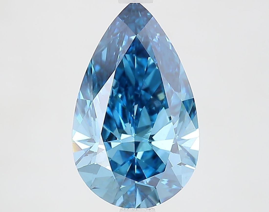 Loose Diamond - PEAR 3.0ct Fancy Vivid Blue VS1: Loose Diamond - PEAR 3.0ct Fancy Vivid Blue VS1 Source: This is a real non-mined Diamond that has been grown in a lab Shape: PEAR Carats: 3.0 Color: Fancy Vivid Blue Certification: IGI Video: