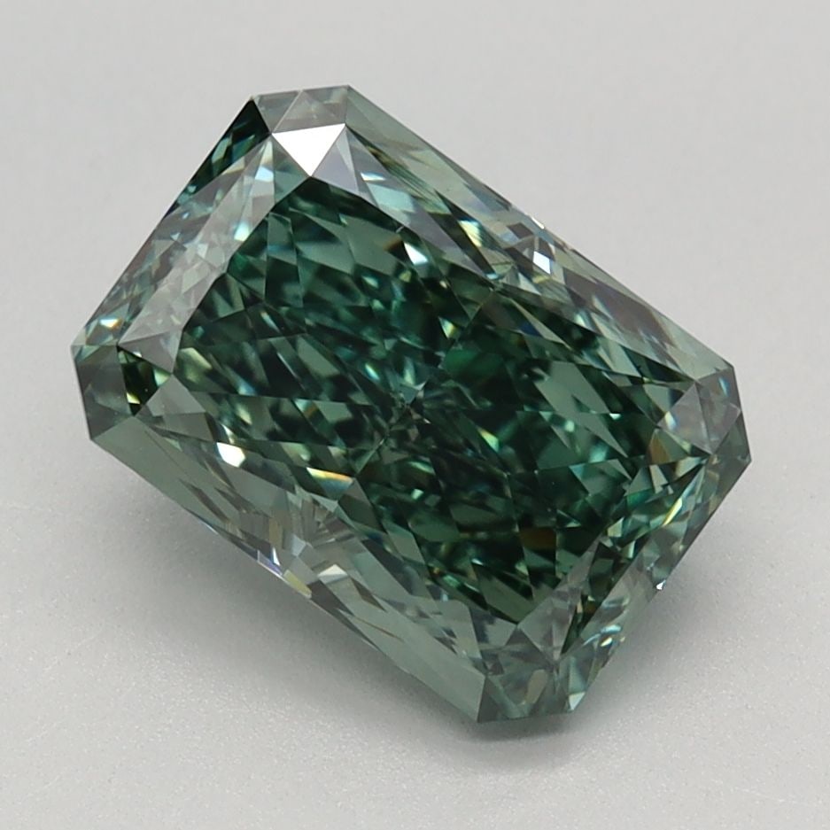 Loose Diamond - RADIANT 2.34ct Fancy Vivid Green VS1: Loose Diamond - RADIANT 2.34ct Fancy Vivid Green VS1 Source: This is a real non-mined Diamond that has been grown in a lab Shape: RADIANT Carats: 2.34 Color: Fancy Vivid Green Certification: IGI Video