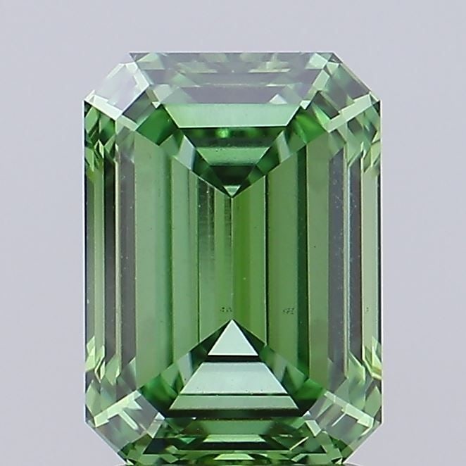 Loose Diamond - EMERALD 2.01ct Fancy Vivid Green VS1: Loose Diamond - EMERALD 2.01ct Fancy Vivid Green VS1 Source: This is a real non-mined Diamond that has been grown in a lab Shape: EMERALD Carats: 2.01 Color: Fancy Vivid Green Certification: IGI Video