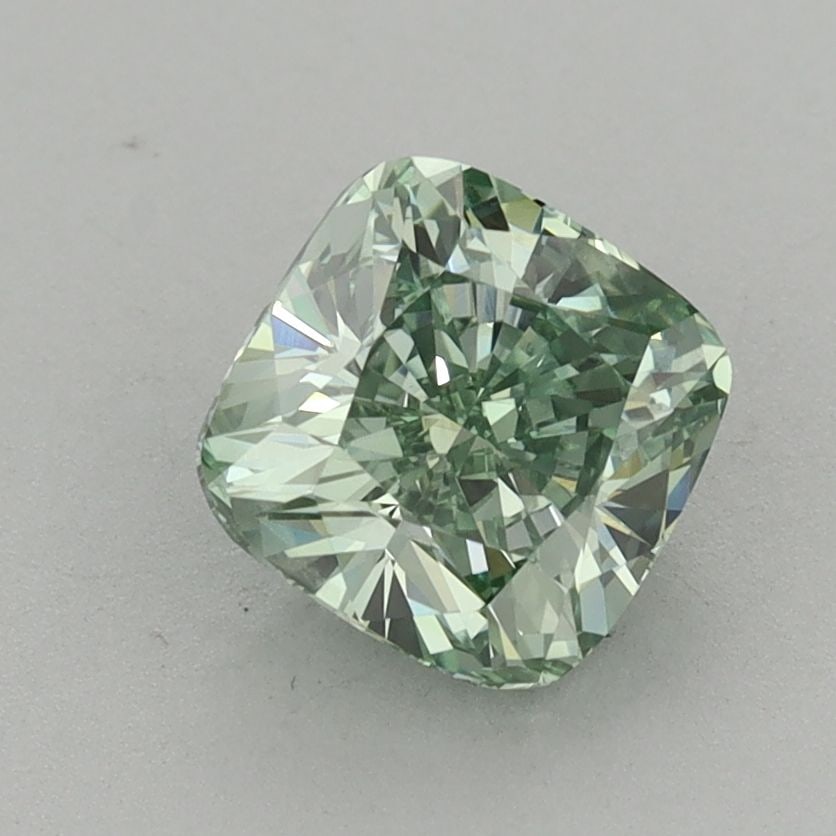 Loose Diamond - CUSHION MODIFIED 1.59ct Fancy Vivid Green VS1: Loose Diamond - CUSHION MODIFIED 1.59ct Fancy Vivid Green VS1 Source: This is a real non-mined Diamond that has been grown in a lab Shape: CUSHION MODIFIED Carats: 1.59 Color: Fancy Vivid Green Certif