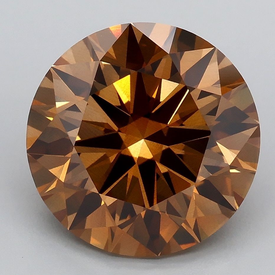 Loose Diamond - ROUND 4.35ct Fancy Intense Orange VS2: Loose Diamond - ROUND 4.35ct Fancy Intense Orange VS2 Source: This is a real non-mined Diamond that has been grown in a lab Shape: ROUND Carats: 4.35 Color: Fancy Intense Orange Certification: IGI Vid