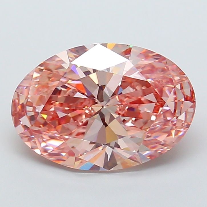 Loose Diamond - OVAL 7.01ct Fancy Vivid Brownish Pink VS1: Loose Diamond - OVAL 7.01ct Fancy Vivid Brownish Pink VS1 Source: This is a real non-mined Diamond that has been grown in a lab Shape: OVAL Carats: 7.01 Color: Fancy Vivid Brownish Pink Certification: