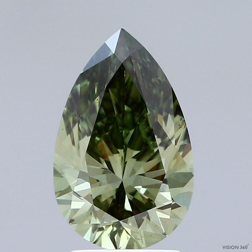 Loose Diamond - PEAR 2.08ct Fancy Vivid Green VS1: Loose Diamond - PEAR 2.08ct Fancy Vivid Green VS1 Source: This is a real non-mined Diamond that has been grown in a lab Shape: PEAR Carats: 2.08 Color: Fancy Vivid Green Certification: IGI Video:
