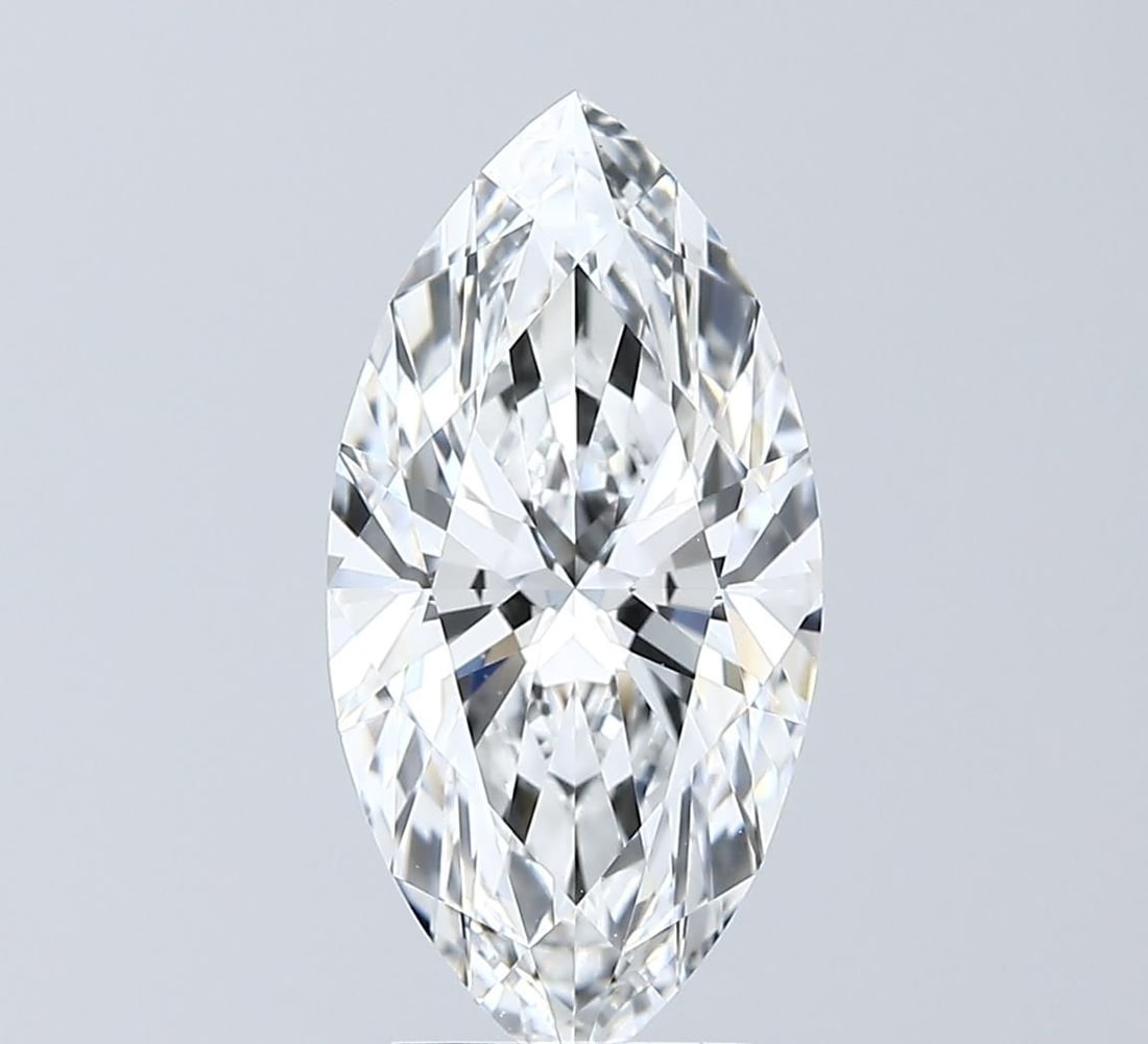 Loose Diamond - MARQUISE 3.03ct E VVS2: Loose Diamond - MARQUISE 3.03ct E VVS2 Source: This is a real non-mined Diamond that has been grown in a lab Shape: MARQUISE Carats: 3.03 Color: E Clarity: VVS2 Certification: GIA Video: