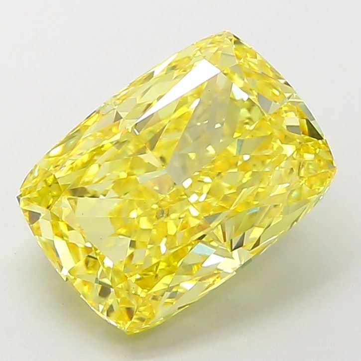 Loose Diamond - CUSHION MODIFIED 5.09ct Fancy Intense Yellow VS1: Loose Diamond - CUSHION MODIFIED 5.09ct Fancy Intense Yellow VS1 Source: This is a real non-mined Diamond that has been grown in a lab Shape: CUSHION MODIFIED Carats: 5.09 Color: Fancy Intense Yellow