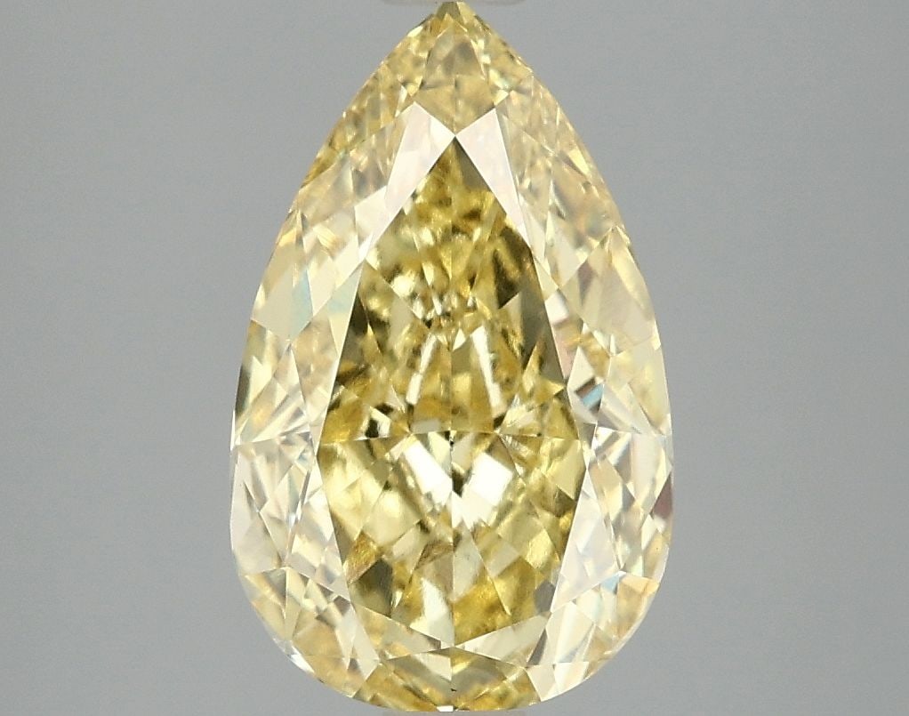 Loose Diamond - PEAR 3.09ct Fancy Vivid Yellow VS2: Loose Diamond - PEAR 3.09ct Fancy Vivid Yellow VS2 Source: This is a real non-mined Diamond that has been grown in a lab Shape: PEAR Carats: 3.09 Color: Fancy Vivid Yellow Certification: IGI Video: