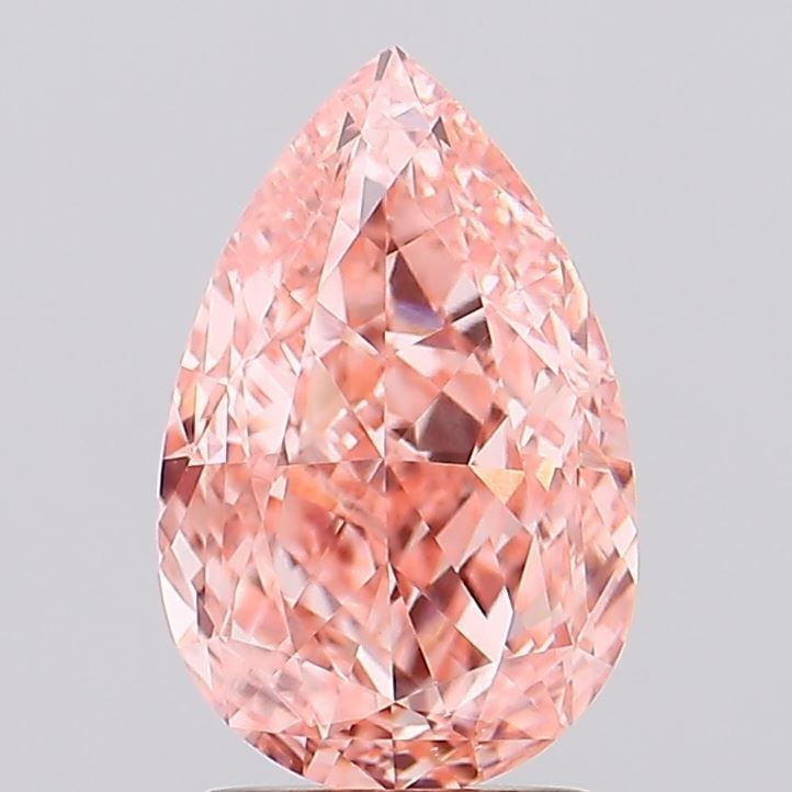 Loose Diamond - PEAR 2.59ct Fancy Vivid Pink VVS2: Loose Diamond - PEAR 2.59ct Fancy Vivid Pink VVS2 Source: This is a real non-mined Diamond that has been grown in a lab Shape: PEAR Carats: 2.59 Color: Fancy Vivid Pink Certification: IGI Video: