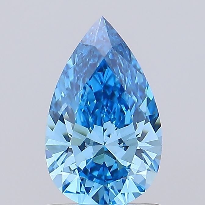 Loose Diamond - PEAR 1.02ct Fancy Vivid Blue VS2: Loose Diamond - PEAR 1.02ct Fancy Vivid Blue VS2 Source: This is a real non-mined Diamond that has been grown in a lab Shape: PEAR Carats: 1.02 Color: Fancy Vivid Blue Certification: IGI Video:
