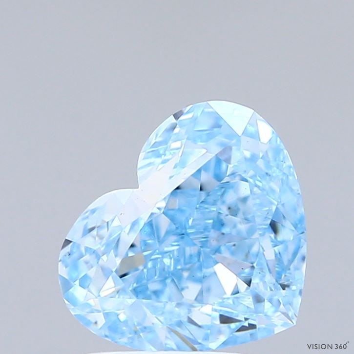 Loose Diamond - HEART 2.08ct Fancy Vivid Blue VS1: Loose Diamond - HEART 2.08ct Fancy Vivid Blue VS1 Source: This is a real non-mined Diamond that has been grown in a lab Shape: HEART Carats: 2.08 Color: Fancy Vivid Blue Certification: IGI Video:
