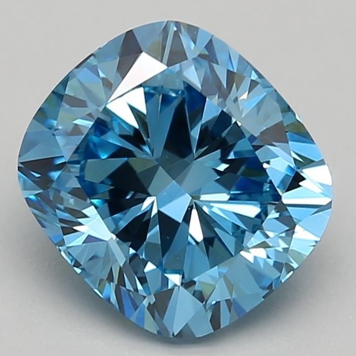 Loose Diamond - CUSHION BRILLIANT 2.34ct Fancy Vivid Blue VS1: Loose Diamond - CUSHION BRILLIANT 2.34ct Fancy Vivid Blue VS1 Source: This is a real non-mined Diamond that has been grown in a lab Shape: CUSHION BRILLIANT Carats: 2.34 Color: Fancy Vivid Blue Certif