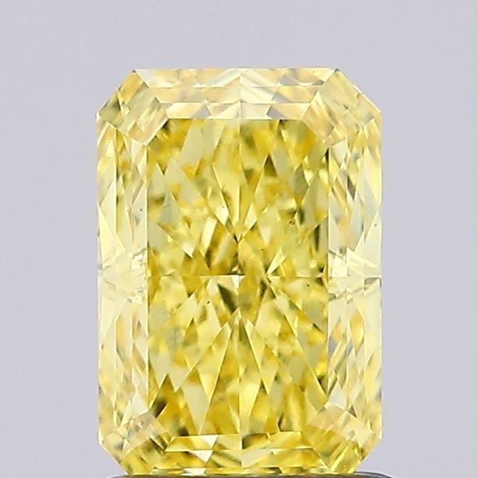 Loose Diamond - RADIANT 1.18ct Fancy Vivid Yellow VS1: Loose Diamond - RADIANT 1.18ct Fancy Vivid Yellow VS1 Source: This is a real non-mined Diamond that has been grown in a lab Shape: RADIANT Carats: 1.18 Color: Fancy Vivid Yellow Certification: IGI Vid