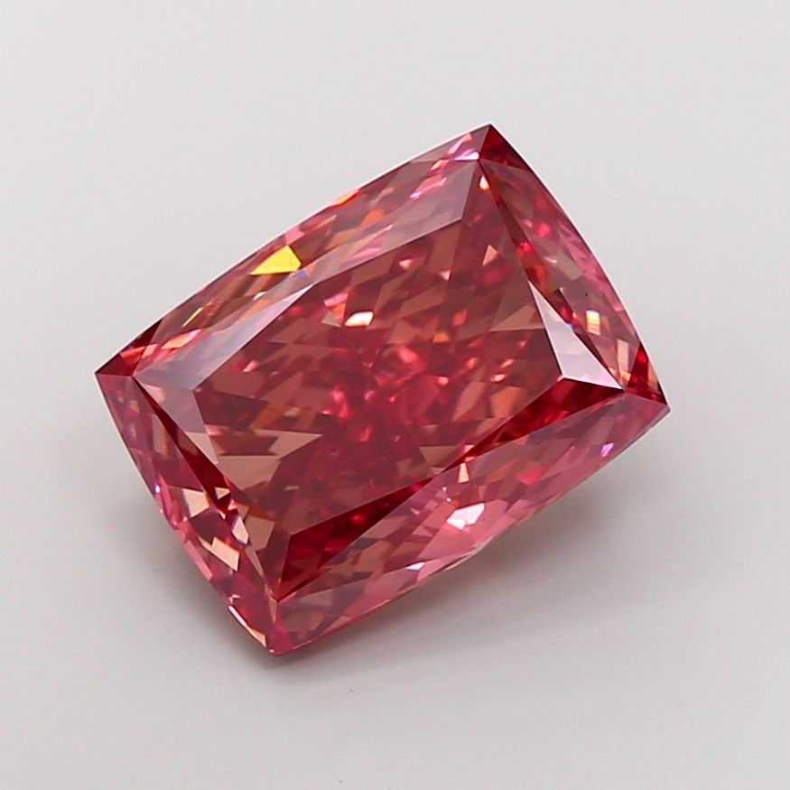 Loose Diamond - CUSHION MODIFIED 10.09ct Fancy Vivid Brownish Pink VS1: Loose Diamond - CUSHION MODIFIED 10.09ct Fancy Vivid Brownish Pink VS1 Source: This is a real non-mined Diamond that has been grown in a lab Shape: CUSHION MODIFIED Carats: 10.09 Color: Fancy Vivid