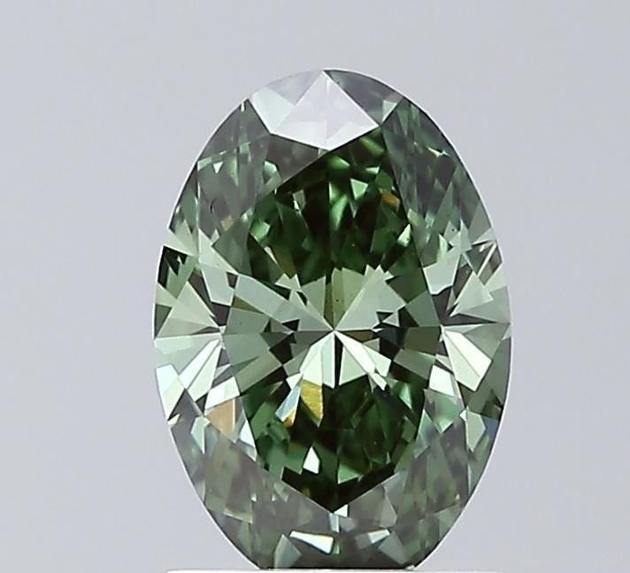 Loose Diamond - OVAL 1.26ct Fancy Vivid Green VS1: Loose Diamond - OVAL 1.26ct Fancy Vivid Green VS1 Source: This is a real non-mined Diamond that has been grown in a lab Shape: OVAL Carats: 1.26 Color: Fancy Vivid Green Certification: IGI Video: