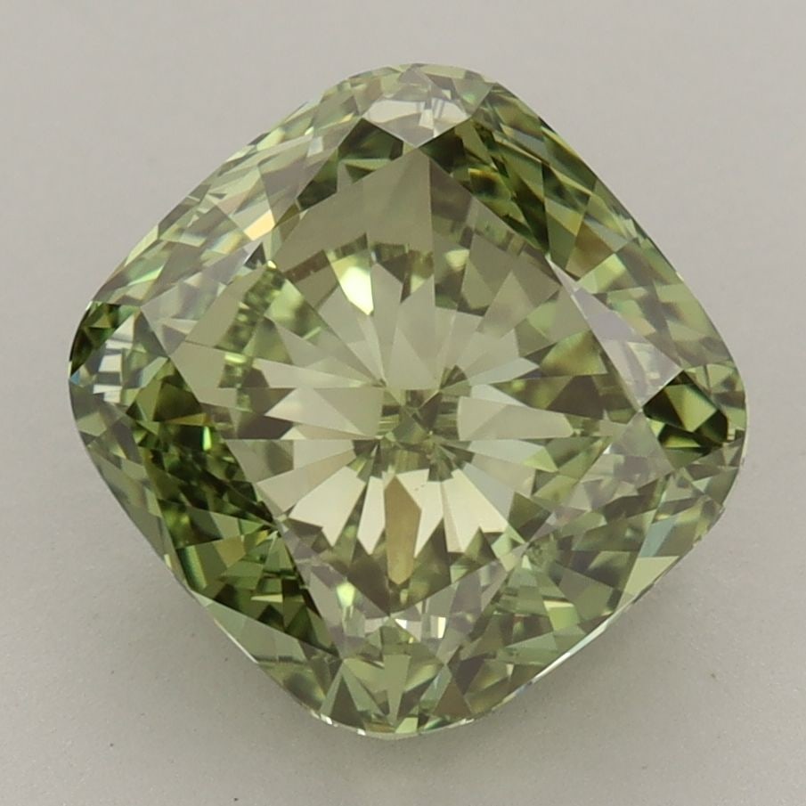 Loose Diamond - CUSHION MODIFIED 4.33ct Fancy Vivid Green VVS2: Loose Diamond - CUSHION MODIFIED 4.33ct Fancy Vivid Green VVS2 Source: This is a real non-mined Diamond that has been grown in a lab Shape: CUSHION MODIFIED Carats: 4.33 Color: Fancy Vivid Green Certi