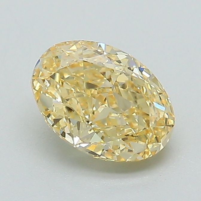 Loose Diamond - OVAL 1.03ct Fancy Intense Yellow VVS2: Loose Diamond - OVAL 1.03ct Fancy Intense Yellow VVS2 Source: This is a real non-mined Diamond that has been grown in a lab Shape: OVAL Carats: 1.03 Color: Fancy Intense Yellow Certification: IGI Vide