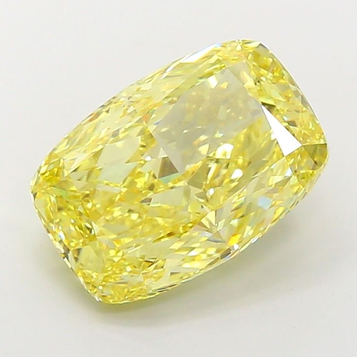 Loose Diamond - CUSHION MODIFIED 10.1ct Fancy Intense Yellow VS1: Loose Diamond - CUSHION MODIFIED 10.1ct Fancy Intense Yellow VS1 Source: This is a real non-mined Diamond that has been grown in a lab Shape: CUSHION MODIFIED Carats: 10.1 Color: Fancy Intense
