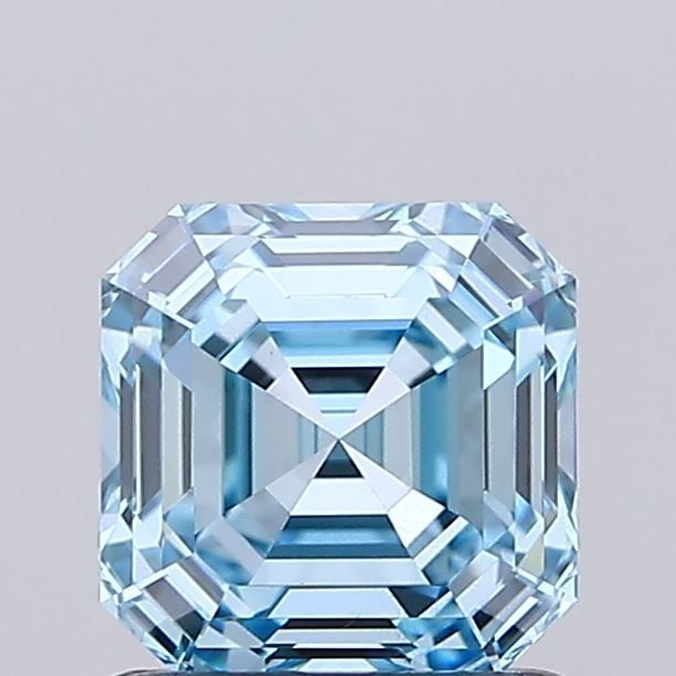 Loose Diamond - ASSCHER 1.01ct Fancy Intense Blue VS2: Loose Diamond - ASSCHER 1.01ct Fancy Intense Blue VS2 Source: This is a real non-mined Diamond that has been grown in a lab Shape: ASSCHER Carats: 1.01 Color: Fancy Intense Blue Certification: IGI