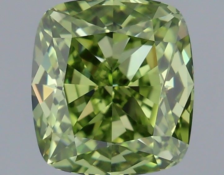 Loose Diamond - CUSHION MODIFIED 1.01ct Fancy Vivid Green VVS2: Loose Diamond - CUSHION MODIFIED 1.01ct Fancy Vivid Green VVS2 Source: This is a real non-mined Diamond that has been grown in a lab Shape: CUSHION MODIFIED Carats: 1.01 Color: Fancy Vivid Green Certi