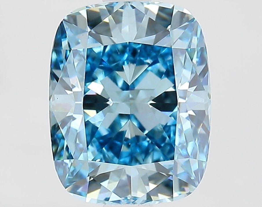 Loose Diamond - CUSHION BRILLIANT 1.83ct Fancy Intense Blue VVS2: Loose Diamond - CUSHION BRILLIANT 1.83ct Fancy Intense Blue VVS2 Source: This is a real non-mined Diamond that has been grown in a lab Shape: CUSHION BRILLIANT Carats: 1.83 Color: Fancy Intense Blue C