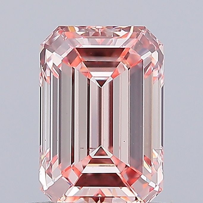 Loose Diamond - EMERALD 1.06ct Fancy Intense Pink VS2: Loose Diamond - EMERALD 1.06ct Fancy Intense Pink VS2 Source: This is a real non-mined Diamond that has been grown in a lab Shape: EMERALD Carats: 1.06 Color: Fancy Intense Pink Certification: IGI Vid