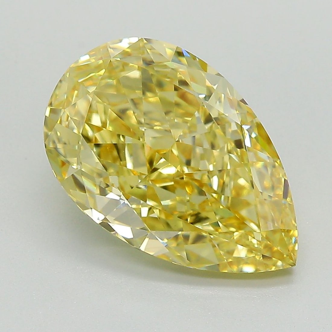 Loose Diamond - PEAR 5.19ct Fancy Vivid Yellow VVS2: Loose Diamond - PEAR 5.19ct Fancy Vivid Yellow VVS2 Source: This is a real non-mined Diamond that has been grown in a lab Shape: PEAR Carats: 5.19 Color: Fancy Vivid Yellow Certification: IGI Video: