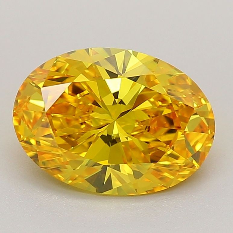 Loose Diamond - OVAL 2.48ct Fancy Vivid Yellow VS2: Loose Diamond - OVAL 2.48ct Fancy Vivid Yellow VS2 Source: This is a real non-mined Diamond that has been grown in a lab Shape: OVAL Carats: 2.48 Color: Fancy Vivid Yellow Certification: IGI Video:
