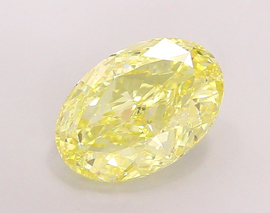 Loose Diamond - OVAL 4.0ct Fancy Intense Yellow VS1: Loose Diamond - OVAL 4.0ct Fancy Intense Yellow VS1 Source: This is a real non-mined Diamond that has been grown in a lab Shape: OVAL Carats: 4.0 Color: Fancy Intense Yellow Certification: IGI Video: