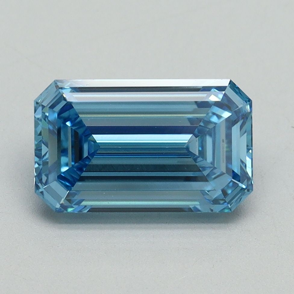 Loose Diamond - EMERALD 2.09ct Fancy Vivid Blue VVS1: Loose Diamond - EMERALD 2.09ct Fancy Vivid Blue VVS1 Source: This is a real non-mined Diamond that has been grown in a lab Shape: EMERALD Carats: 2.09 Color: Fancy Vivid Blue Certification: IGI Video: