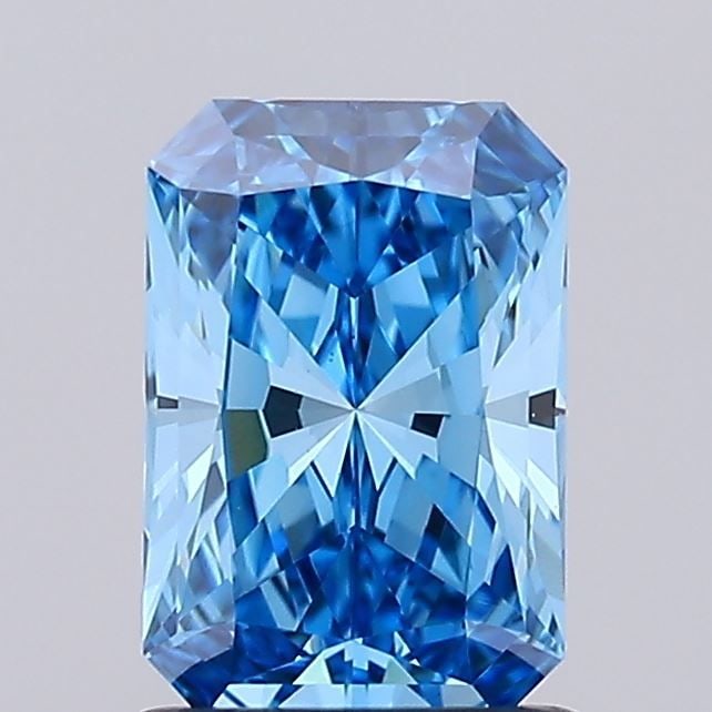 Loose Diamond - RADIANT 1.23ct Fancy Vivid Blue VVS2: Loose Diamond - RADIANT 1.23ct Fancy Vivid Blue VVS2 Source: This is a real non-mined Diamond that has been grown in a lab Shape: RADIANT Carats: 1.23 Color: Fancy Vivid Blue Certification: IGI Video: