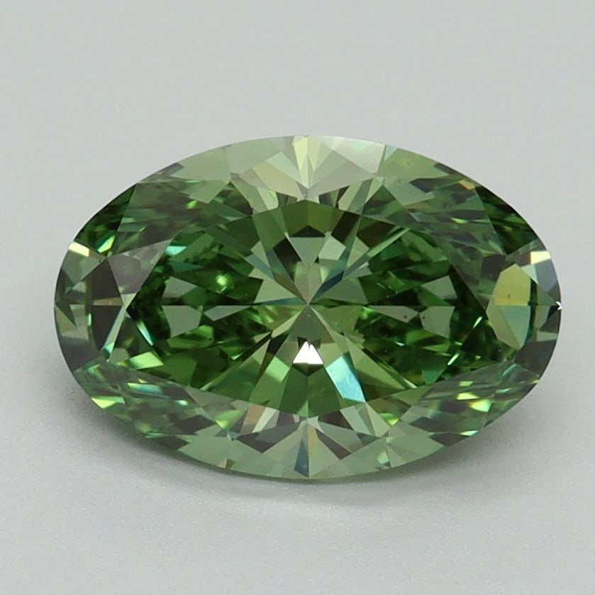 Loose Diamond - OVAL 1.69ct Fancy Vivid Green VS1: Loose Diamond - OVAL 1.69ct Fancy Vivid Green VS1 Source: This is a real non-mined Diamond that has been grown in a lab Shape: OVAL Carats: 1.69 Color: Fancy Vivid Green Certification: IGI Video: