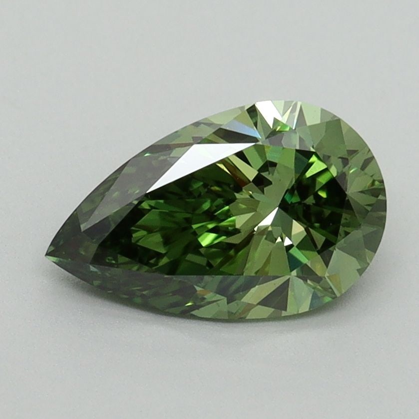 Loose Diamond - PEAR 1.15ct Fancy Vivid Green VS2: Loose Diamond - PEAR 1.15ct Fancy Vivid Green VS2 Source: This is a real non-mined Diamond that has been grown in a lab Shape: PEAR Carats: 1.15 Color: Fancy Vivid Green Certification: IGI Video: