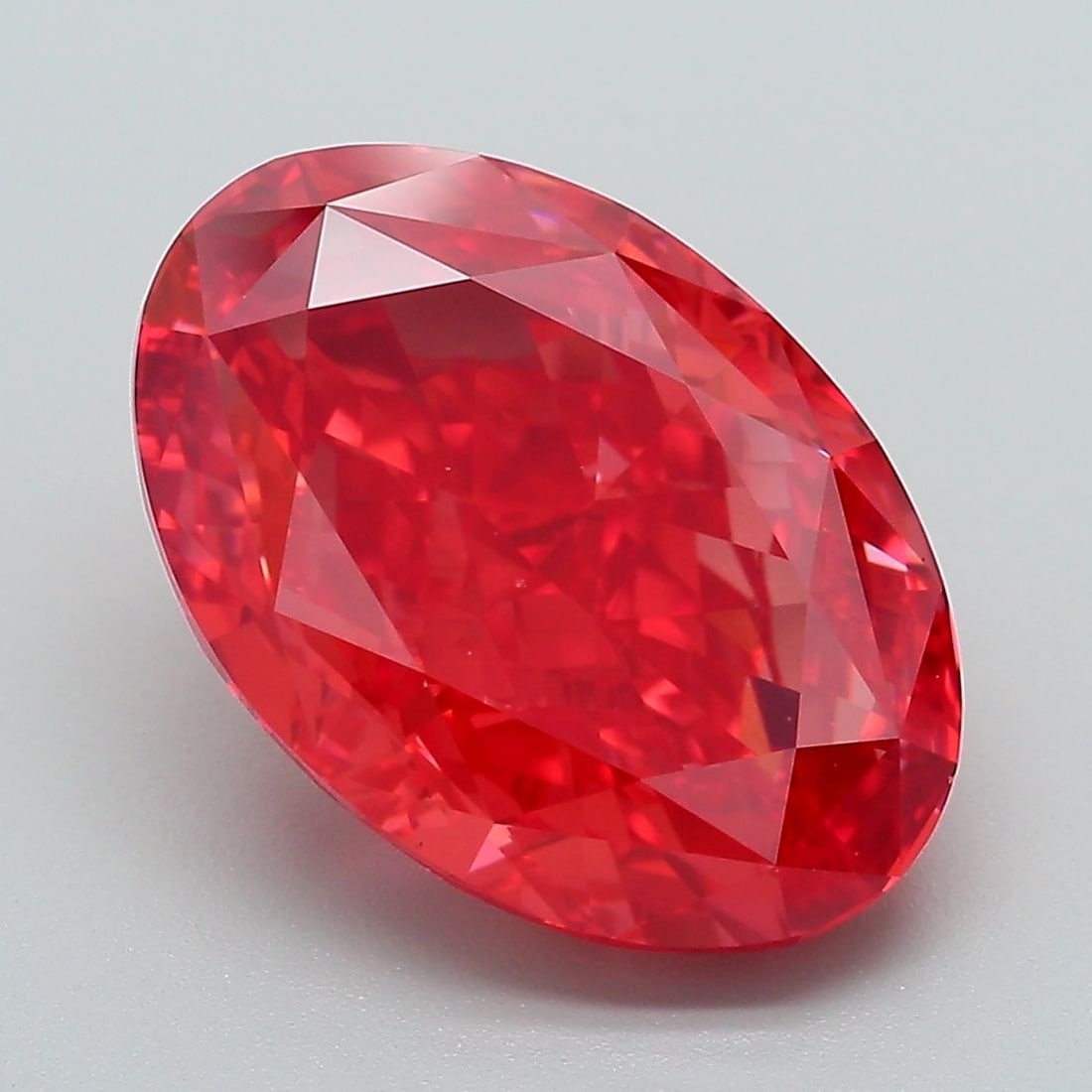 Loose Diamond - OVAL 6.07ct Fancy Vivid Red VS1: Loose Diamond - OVAL 6.07ct Fancy Vivid Red VS1 Source: This is a real non-mined Diamond that has been grown in a lab Shape: OVAL Carats: 6.07 Color: Fancy Vivid Red Certification: IGI Video: