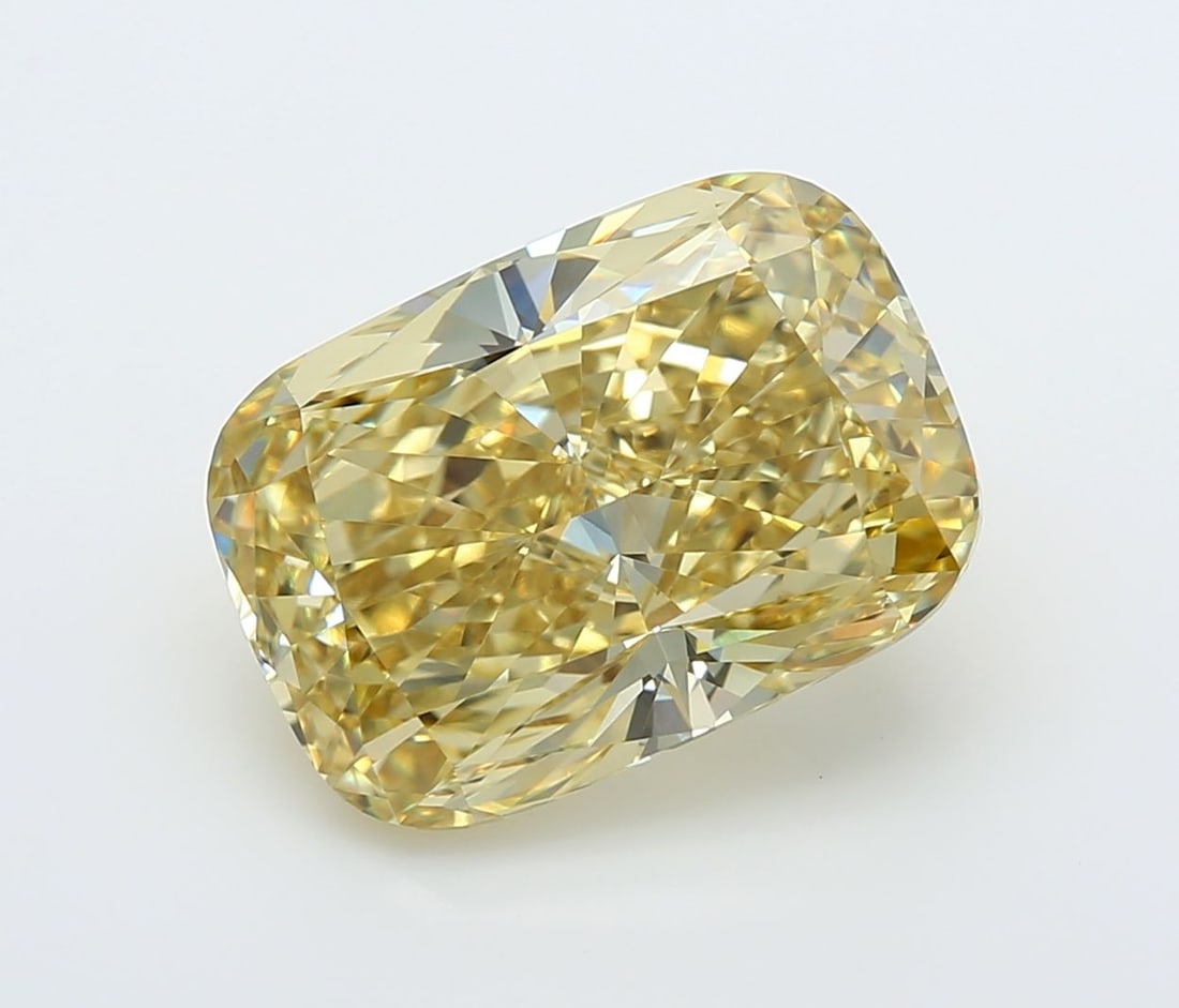 Loose Diamond - CUSHION MODIFIED 6.23ct Fancy Intense Yellow VVS2: Loose Diamond - CUSHION MODIFIED 6.23ct Fancy Intense Yellow VVS2 Source: This is a real non-mined Diamond that has been grown in a lab Shape: CUSHION MODIFIED Carats: 6.23 Color: Fancy Intense Yellow