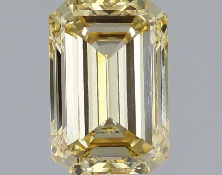 Loose Diamond - EMERALD 1.49ct Fancy Yellow VVS2: Loose Diamond - EMERALD 1.49ct Fancy Yellow VVS2 Source: This is a real non-mined Diamond that has been grown in a lab Shape: EMERALD Carats: 1.49 Color: Fancy Yellow Certification: IGI Video: