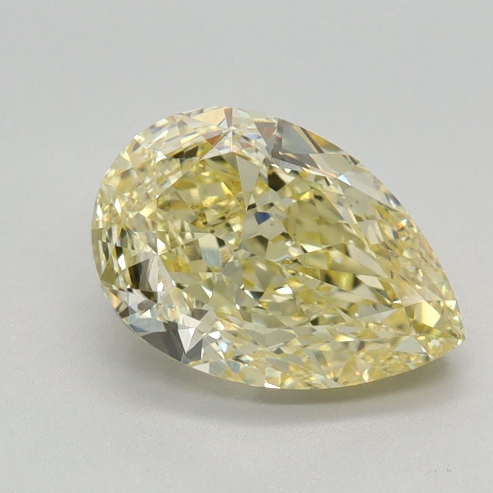 Loose Diamond - PEAR 2.12ct Fancy Intense Yellow VS1: Loose Diamond - PEAR 2.12ct Fancy Intense Yellow VS1 Source: This is a real non-mined Diamond that has been grown in a lab Shape: PEAR Carats: 2.12 Color: Fancy Intense Yellow Certification: IGI Video