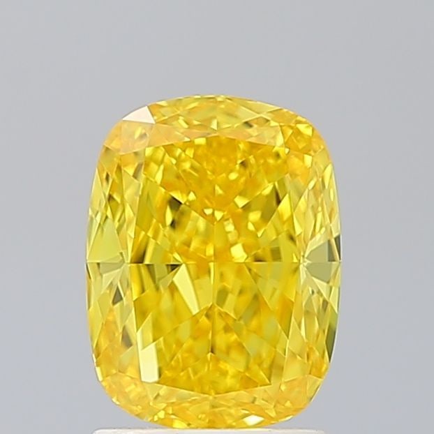 Loose Diamond - CUSHION MODIFIED 2.01ct Fancy Vivid Yellow VS1: Loose Diamond - CUSHION MODIFIED 2.01ct Fancy Vivid Yellow VS1 Source: This is a real non-mined Diamond that has been grown in a lab Shape: CUSHION MODIFIED Carats: 2.01 Color: Fancy Vivid Yellow Cert