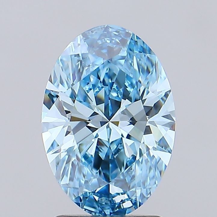 Loose Diamond - OVAL 2.0ct Fancy Vivid Blue VVS1: Loose Diamond - OVAL 2.0ct Fancy Vivid Blue VVS1 Source: This is a real non-mined Diamond that has been grown in a lab Shape: OVAL Carats: 2.0 Color: Fancy Vivid Blue Certification: IGI Video: