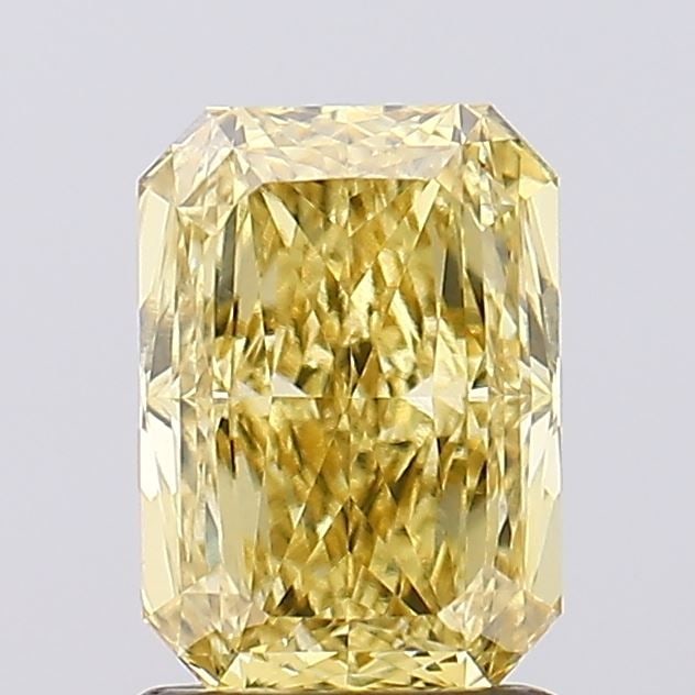 Loose Diamond - RADIANT 1.44ct Fancy Intense Yellow VVS2: Loose Diamond - RADIANT 1.44ct Fancy Intense Yellow VVS2 Source: This is a real non-mined Diamond that has been grown in a lab Shape: RADIANT Carats: 1.44 Color: Fancy Intense Yellow Certification: IG