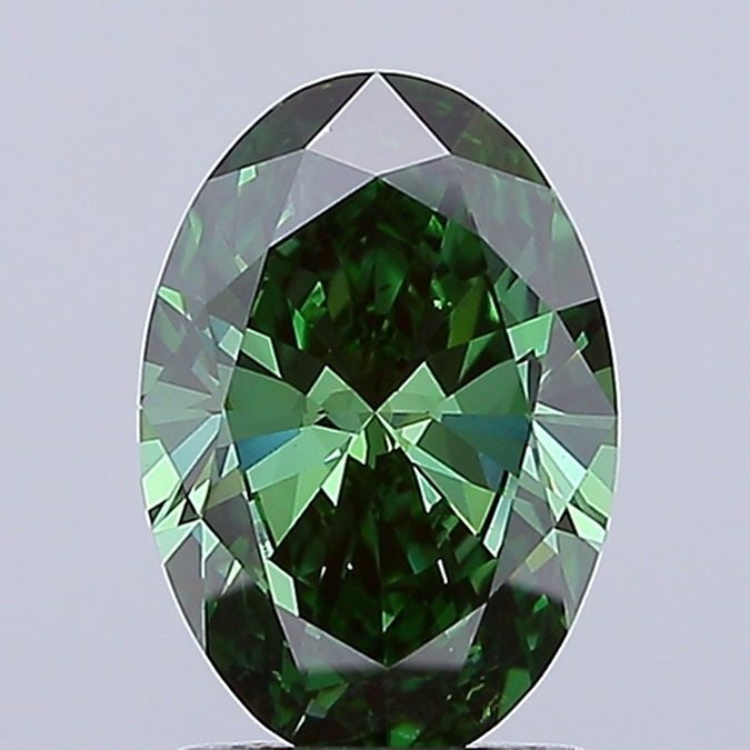 Loose Diamond - OVAL 1.86ct Fancy Vivid Green VS1: Loose Diamond - OVAL 1.86ct Fancy Vivid Green VS1 Source: This is a real non-mined Diamond that has been grown in a lab Shape: OVAL Carats: 1.86 Color: Fancy Vivid Green Certification: IGI Video: