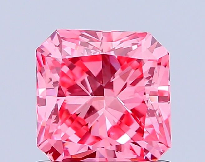 Loose Diamond - SQUARE RADIANT 1.05ct Fancy Vivid Pink VVS2: Loose Diamond - SQUARE RADIANT 1.05ct Fancy Vivid Pink VVS2 Source: This is a real non-mined Diamond that has been grown in a lab Shape: SQUARE RADIANT Carats: 1.05 Color: Fancy Vivid Pink Certificati