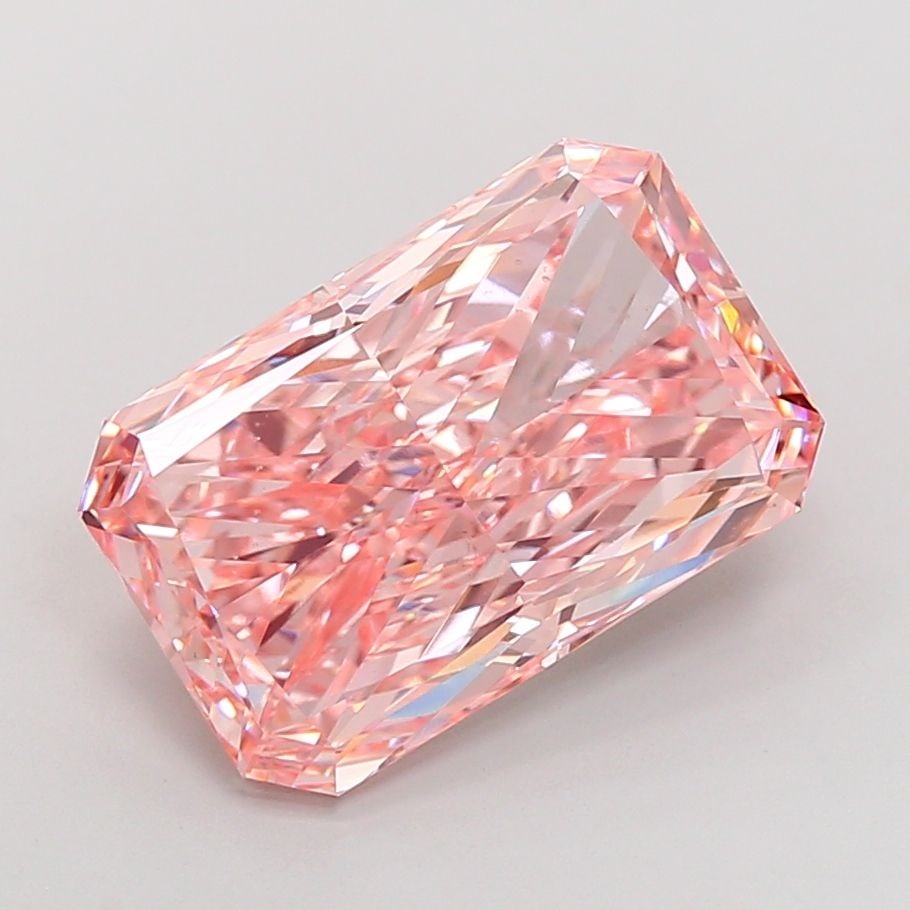 Loose Diamond - RADIANT 10.03ct Fancy Vivid Pink VS2: Loose Diamond - RADIANT 10.03ct Fancy Vivid Pink VS2 Source: This is a real non-mined Diamond that has been grown in a lab Shape: RADIANT Carats: 10.03 Color: Fancy Vivid Pink Certification: IGI Video