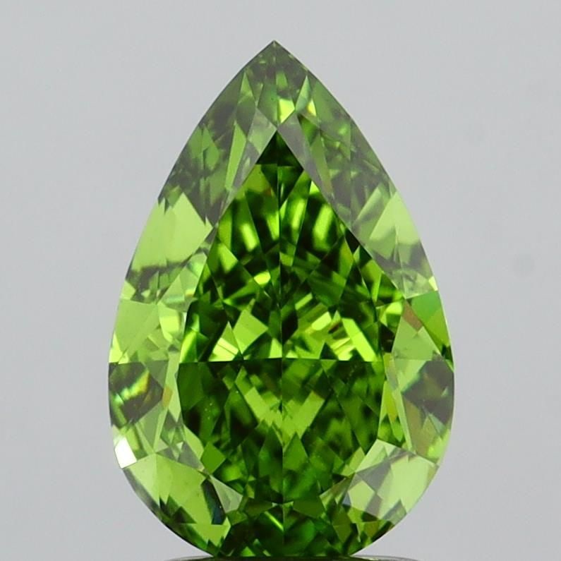 Loose Diamond - PEAR 2.0ct Fancy Vivid Green VVS2: Loose Diamond - PEAR 2.0ct Fancy Vivid Green VVS2 Source: This is a real non-mined Diamond that has been grown in a lab Shape: PEAR Carats: 2.0 Color: Fancy Vivid Green Certification: IGI Video: