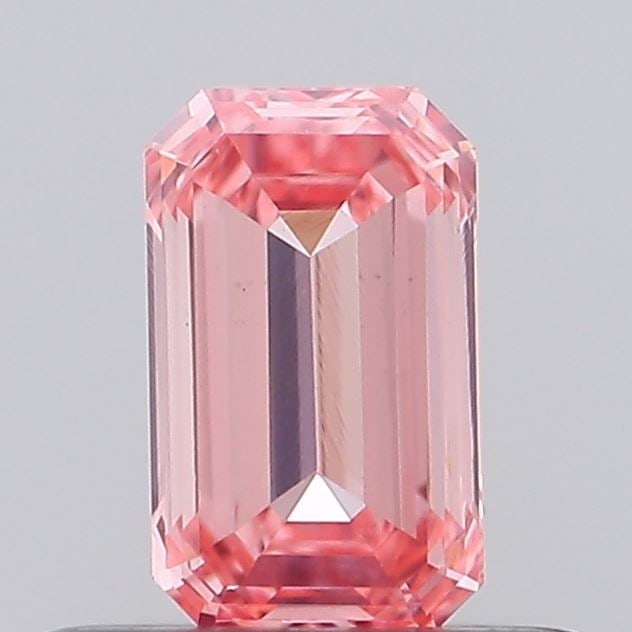 Loose Diamond - EMERALD 0.38ct Fancy Vivid Pink VS1: Loose Diamond - EMERALD 0.38ct Fancy Vivid Pink VS1 Source: This is a real non-mined Diamond that has been grown in a lab Shape: EMERALD Carats: 0.38 Color: Fancy Vivid Pink Certification: NONE Video: