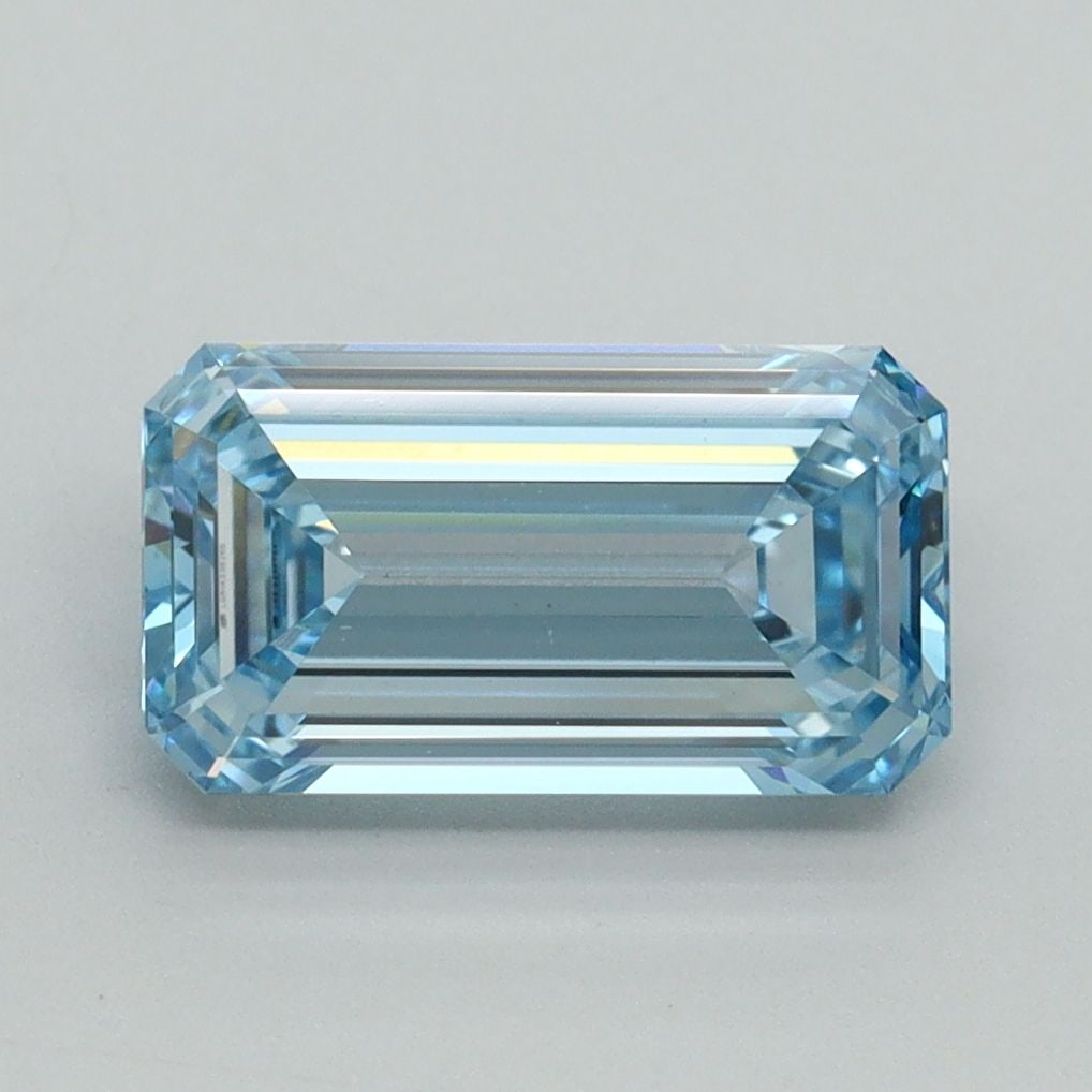 Loose Diamond - EMERALD 2.14ct Fancy Intense Blue VVS2: Loose Diamond - EMERALD 2.14ct Fancy Intense Blue VVS2 Source: This is a real non-mined Diamond that has been grown in a lab Shape: EMERALD Carats: 2.14 Color: Fancy Intense Blue Certification: IGI Vi