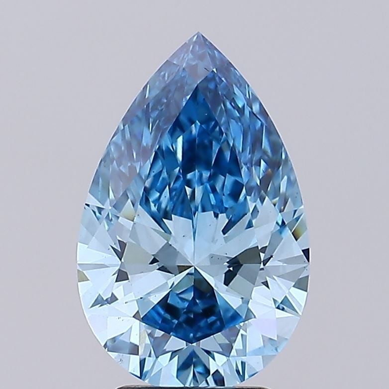 Loose Diamond - PEAR 3.29ct Fancy Vivid Blue VS2: Loose Diamond - PEAR 3.29ct Fancy Vivid Blue VS2 Source: This is a real non-mined Diamond that has been grown in a lab Shape: PEAR Carats: 3.29 Color: Fancy Vivid Blue Certification: IGI Video:
