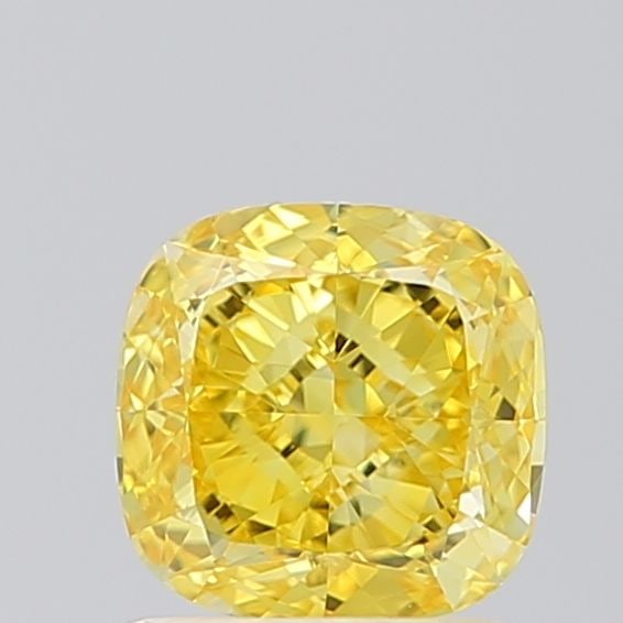 Loose Diamond - CUSHION MODIFIED 1.07ct Fancy Vivid Yellow VVS2: Loose Diamond - CUSHION MODIFIED 1.07ct Fancy Vivid Yellow VVS2 Source: This is a real non-mined Diamond that has been grown in a lab Shape: CUSHION MODIFIED Carats: 1.07 Color: Fancy Vivid Yellow Cer
