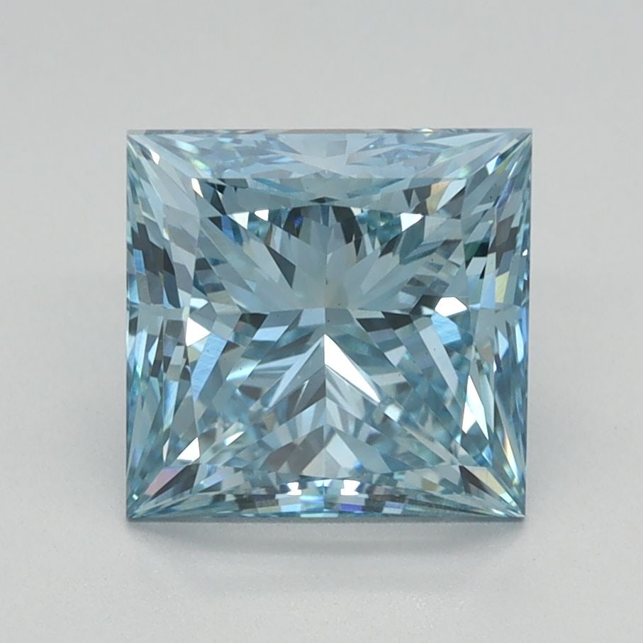 Loose Diamond - PRINCESS 2.1ct Fancy Vivid Blue VS1: Loose Diamond - PRINCESS 2.1ct Fancy Vivid Blue VS1 Source: This is a real non-mined Diamond that has been grown in a lab Shape: PRINCESS Carats: 2.1 Color: Fancy Vivid Blue Certification: IGI