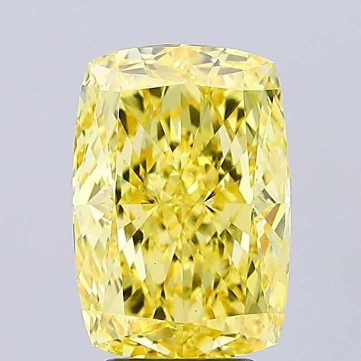 Loose Diamond - CUSHION MODIFIED 4.51ct Fancy Vivid Yellow VS1: Loose Diamond - CUSHION MODIFIED 4.51ct Fancy Vivid Yellow VS1 Source: This is a real non-mined Diamond that has been grown in a lab Shape: CUSHION MODIFIED Carats: 4.51 Color: Fancy Vivid Yellow Cert